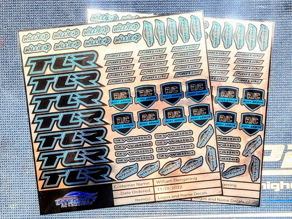 Chrome & Metallic RC Decals – Custom Sheets | Integrity RC Designs